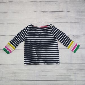 2/3 Boden Navy/Rainbow Stripe Long Sleeve Tee